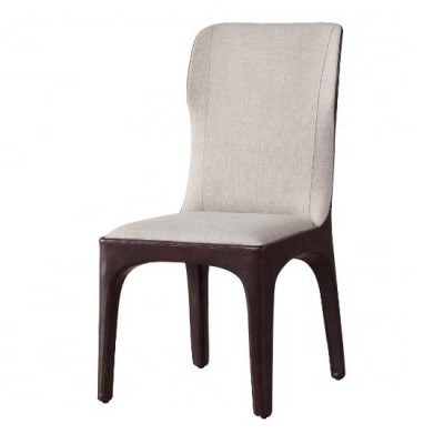 FoShan dining room restaurant cafe furniture luxury leather high back dining chair