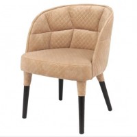 Hotel lobby club cafe restaurant furniture tufted velvet armrest dining lounge chair