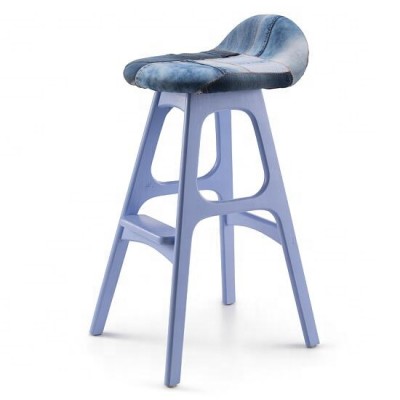 Foshan Furniture Denim Jean Wooden counter Bar Stool chair