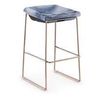 Modern luxury cafe furniture vintage rose golden Jeans Denim metal bar stool