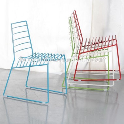 Stackable painted steel outdoor chair for stock chair